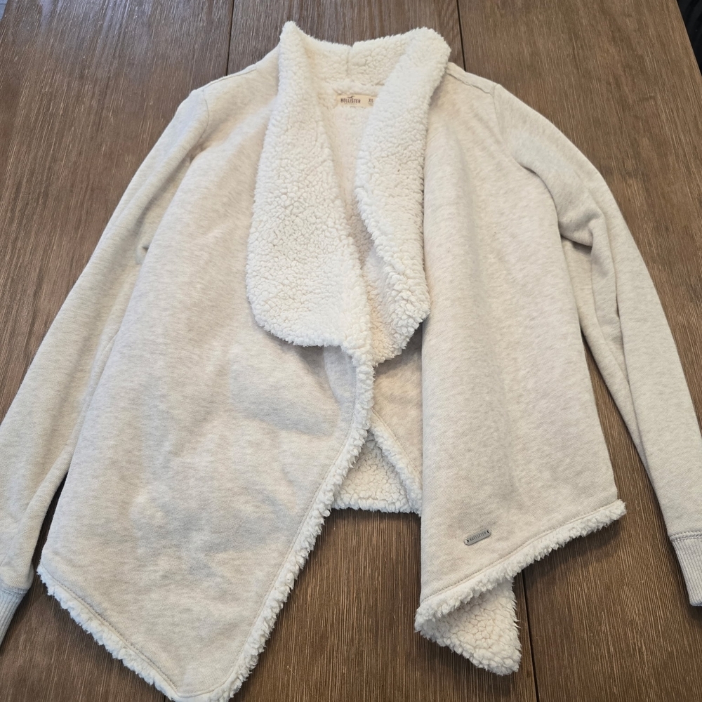 Hollister Sherpa Lined Open Front Cardigan Jacket XS